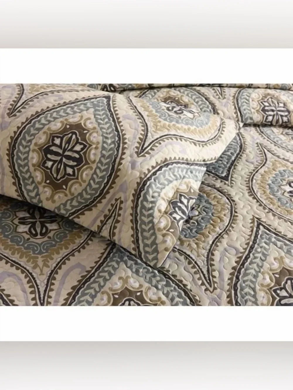 Elegant Paisley king/cal king 3 piece quilt set